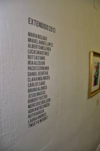 14. Nombre de los artistas participantes en Extendido 2013.