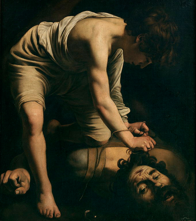 David vencedor de Goliat, 1600, Caravaggio - The poet acts, Philip Glass Luces y sombras en la pintura del maestro Caravaggio. Como en la piel del David vencedor y asustado, que parece moverse con la cadencia mortecina del tema de Philip Glass.
