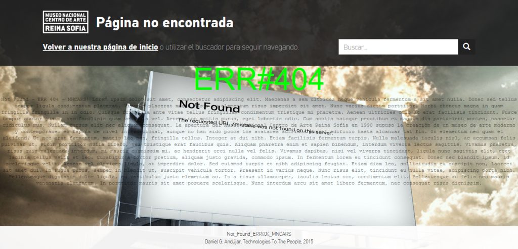 Error 404 del Museo Reina Sofía.