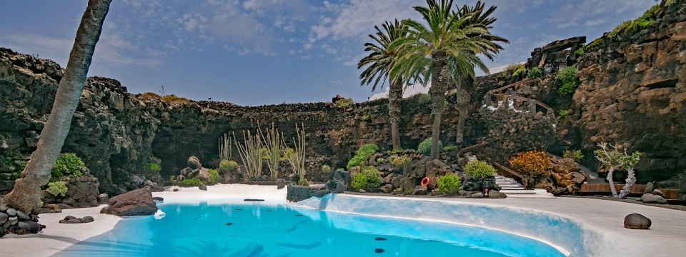 Una parte de los Jameos del agua en Lanzarote.