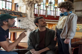 Ruiz Caldera junto a Miki Esparbé y Jordi Catalán durante el rodaje de 'Wolfgang'