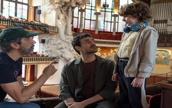 Ruiz Caldera junto a Miki Esparbé y Jordi Catalán durante el rodaje de 'Wolfgang'